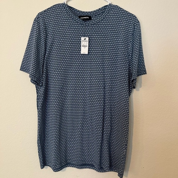 NWT Men's Express Modern Blue 
Graphic Print Casual Stretchy Cotton - Picture 1 of 7
